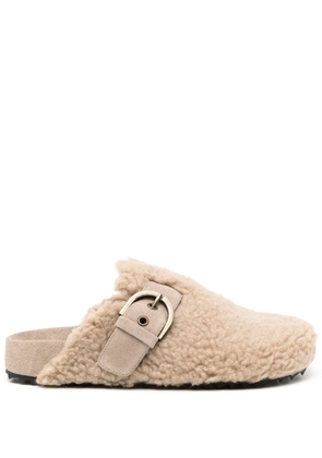 James Perse faux-shearling slippers - Neutrals