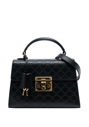 Gucci Pre-Owned 2016-2025 Small Guccissima Padlock satchel - Black
