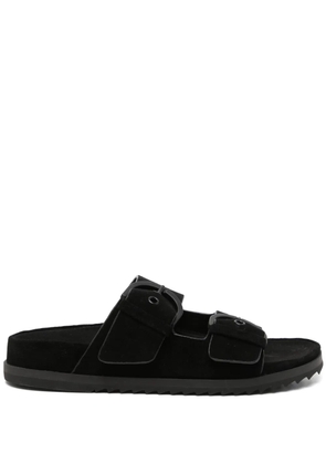 James Perse suede buckle slides - Black