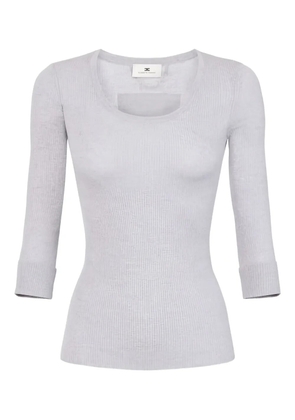 Elisabetta Franchi ribbed top - Grey