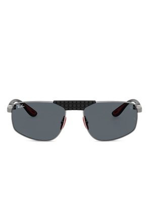 Ray-Ban geometric-frame textured sunglasses - Silver
