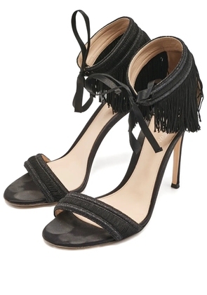 Gianvito Rossi fringe ankle-tie sandals - Black