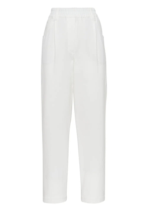 Brunello Cucinelli tapered cropped trousers - White