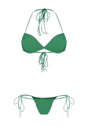 Amir Slama triangle tie-fastening bikini set - Green