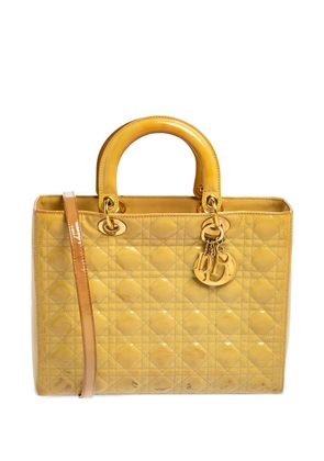 Christian Dior Pre-Owned Lady Dior quilted leather tote bag - Yellow