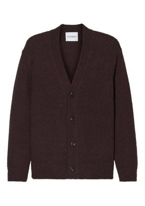 Closed button-up textured cardigan - Brown