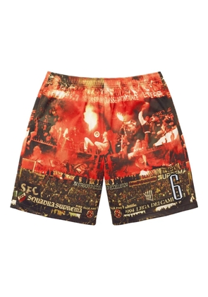 Supreme Vinci Por Noi soccer-print shorts - Orange
