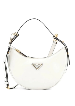 Prada Pre-Owned Arque Half Moon Leather Small hobo bag - White