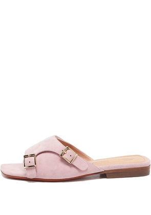 Santoni double-buckle suede sandals - Pink