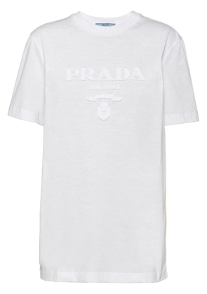 Prada embroidered jersey T-shirt - White