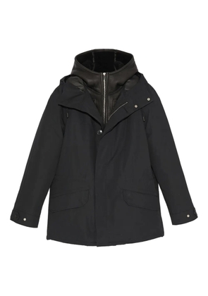 Yves Salomon hooded shearling parka - Black