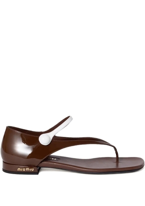 Miu Miu patent-leather sandals - Brown