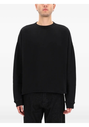 YMC raw-hem crew-neck sweatshirt - Black