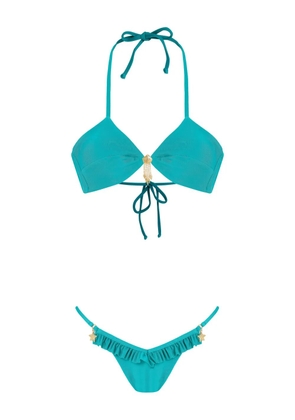 Amir Slama x Jade Picon shell-charms bikini - Blue
