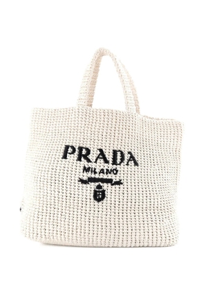 Prada Pre-Owned Logo Raffia Large tote bag - White