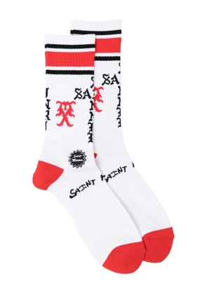 SAINT MXXXXXX all-over graphic print socks - White