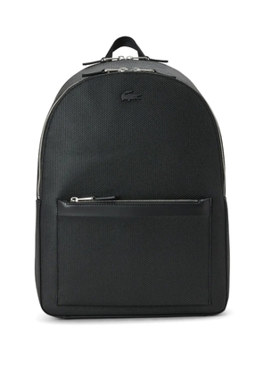 Lacoste Chantaco logo-embossed leather backpack - Black