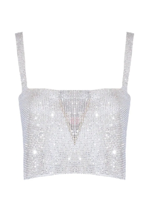 TWENTY FOURHAITCH Silver rhinestone top