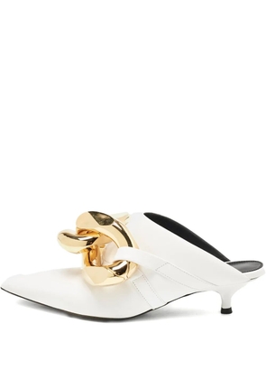 JW Anderson 50mm Chain leather mules - White