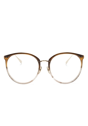 Linda Farrow Kings round-frame glasses - Brown