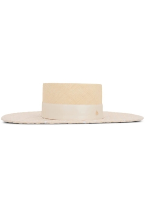 Maison Michel wide-brim canotier hat - Neutrals