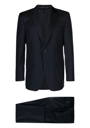 Canali peak-lapes wool single-breasted suits - Blue