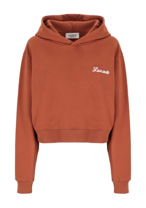 Laneus embroidered-logo hoodie - Orange
