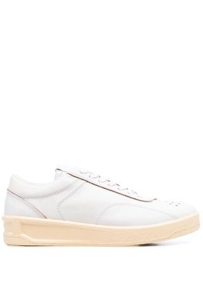 Jil Sander lace-up leather sneakers - White