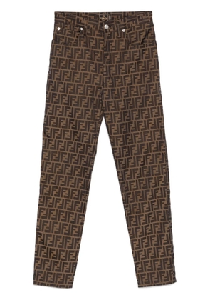 Fendi Pre-Owned 1990s FF-jacquard trousers - Black