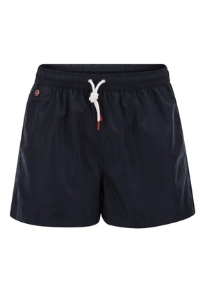 Kiton logo-detail elasticated swim shorts - Blue