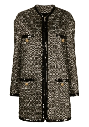 Giambattista Valli metallic-thread tweed midi coat - Black