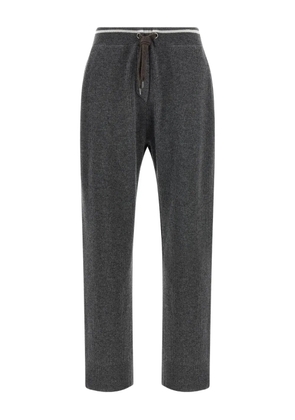 Brunello Cucinelli ribbed drawstring trousers - Grey