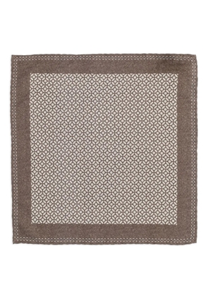 Brunello Cucinelli geometric-print pocket square - Brown