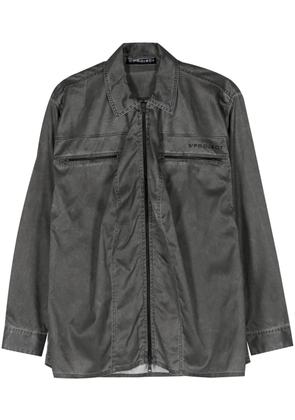 Y/Project logo-print zip-up overshirt - Black