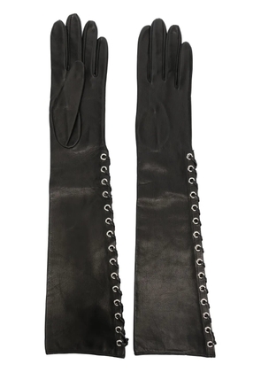 Manokhi lace-up leather gloves - Black