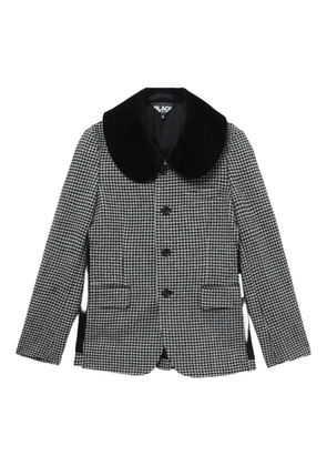 Black Comme Des Garçons houndstooth collar blazer