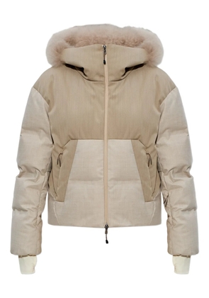 Sease fur-trimmed hooded jacket - Neutrals