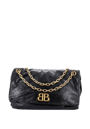 Balenciaga Pre-Owned Monaco Chain Flap Leather Large shoulder bag - Black