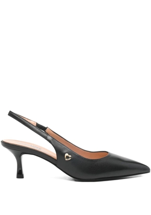 Love Moschino heart-appliqué slingback pumps - Black