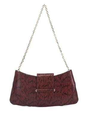 Jimmy Choo snake-print leather shoulder bag - Brown