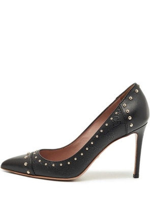 Gucci Pre-Owned GG studded leather pointed pumps - Black