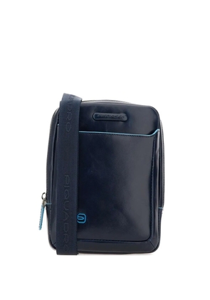 PIQUADRO zip-fastening leather messenger bag - Blue