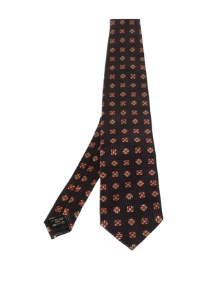 Ermenegildo Zegna Vintage herringbone-pattern floral tie - Brown