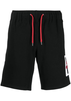 Ports V logo-patch jersey track shorts - Black