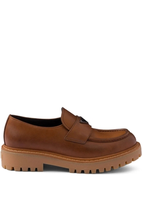Prada leather loafers - Brown