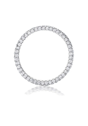 graziela 18K white gold 3-sided diamond band rind - Silver