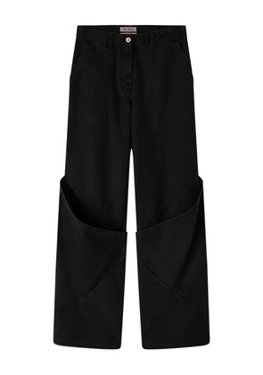 The Attico panelled wide-leg trousers - Black