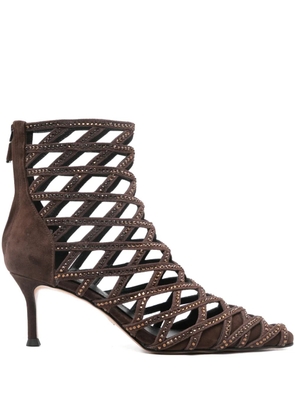 Lola Cruz Alva rhinestone-embellished ankle boots - Brown