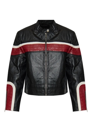 Gestuz rose-embossed zip jacket - Black