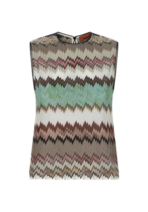 Missoni zigzag crew neck top - Neutrals